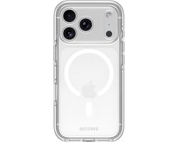DECODED Transparant Hoesje voor iPhone 18 Pro Max / 17 Pro Max, 100% Gerecycled Materiaal, DropSafe Valbescherming tot 3 Meter, Anti-vergelingstechnologie, Krasbestendig, Glazen Cameraknop in Bijpassende Kleur, Transparant