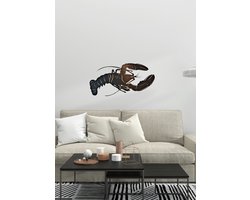 decoface kreeft wanddecoratie geometrische muur decoratie van een kreeft afmeting is 65cm x40cm 3.2mm dik multiplex als cadeau of voor de woonkamer keuken of voor in een restaurant zwart gespoten