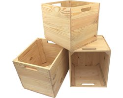 DecoLis Kallax kist Naturel (set van drie kisten)