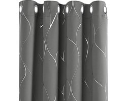 Deconovo Verduisterende Gordijnen met Oogjes, Licht Grijs Gordijnen Verduisterende Isolerend, Babykamer Gordijnen met Voering, Decoratieve Gordijnen voor Slaapkamer, 140x175 cm (B x H), set van 2