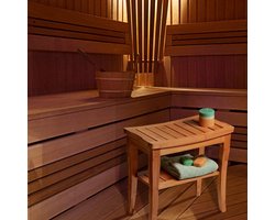 Decopatent® Bamboe Badkamer  Sauna bankje - 48cm - Met opbergruimte