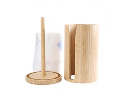 Decopatent - Bamboe Keukenrolhouder Draaibaar - Houten Keukenrolstandaard - Staande Rolhouder voor Keukenpapier Rollen - Duurzaam Bamboe - Afmeting: 30 x 17.5 x 17.5 cm.