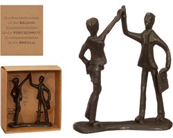 Decopatent® Beeld Sculptuur Samenwerking - Samenwerken - Sculptuur van Metaal - Design Sculpturen - Moments of Life - In Giftbox