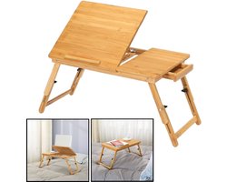 Decopatent® Laptoptafel verstelbaar - Bedtafeltje - Bamboe - Hout - Hoogte verstelbaar & Inklapbaar - Bedtafel voor Laptop - Boek