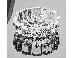 Decopatent - Luxe Glazen Asbak Rond 16 Cm - Transparant Design - Stevig Glas - Asbak voor Binnen en Buiten gebruik - Stijlvolle Ronde Asbak - Afm: 16 x 16 x 5.3 Cm.