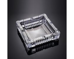 Decopatent - Luxe Glazen Asbak Vierkant 15 Cm - Transparant Design - Stevig Glas - Vierkante Asbak voor Binnen en Buiten gebruik - Stijlvolle Ronde Asbak - Afm: 15 x 15 x 4.2 Cm.