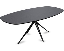 Decor eettafel beton donker - Deens ovaal - Anna onderstel - beton tafel
