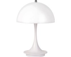 Decor Lola Retro Vintage Mushroom Lamp - Bauhaus Design - LED Tafellamp - Moderne Paddenstoel Lamp - Dimbaar - Draadloos - Roestvrij Staal