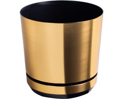 Decor Pot Messing Ø 18 cm - Stijlvolle Kunststof Pot met Onderzetter