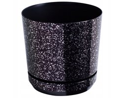 Decor Pot Zwart Marmer Ø 12 cm met Geïntegreerde Schotel