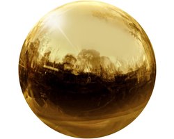 Decoratie aardbol 3,5 inch 90 mm reflecterende bal tuin holle bal gepolijst glazen bol roestvrij staal zonder lassen bal tuindecoratie, goudkleurig
