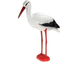 Decoratie beeld ooievaar - kunststof - 66 x 25 x 78 cm - tuin/buiten - Baby geboorte versiering - Dieren/vogel beeld