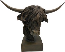 Decoratie Beeld Schotse Hooglander maat L op voet - Bruin 39x19x33 cm - Countryfield