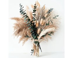 Decoratie - Dagelijkse eetkamertafel decoratie - Tafeldecoratie & Droogbloemen - Groen pampasgras klein voor woonkamer decoratie - Bloemen kunstmatig & Zomer woning decoratie in boho-stijl.