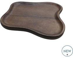 Decoratie dienblad Breckenridge | walnut | Ø35 x H35 cm