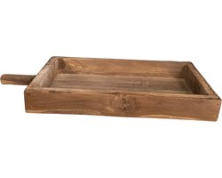 Decoratie dienblad plateau met handvat bruin 69 x 31 x 7 cm robuust | 166157 | Home Sweet Home | Stoer & Sober Woonstijl