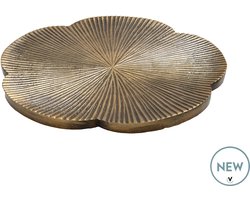 Decoratie dienblad Santa Cruz | aged brass | Ø35 x H35 cm