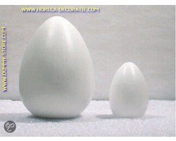 Decoratie Ei, WIT, hoogte: 30 cm