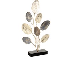 Decoratie - Gouden/zilveren decor bladeren van staal