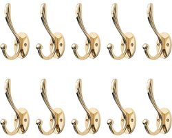 Decoratie Haken - Kapstok Haken - Decoratie Ophangen - Messing & Metaal - 6 cm x 6 cm - Goudkleurig