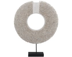 Decoratie Halsketting met Schelpen | Beige | H45xD11xB55 cm | op zwarte voet