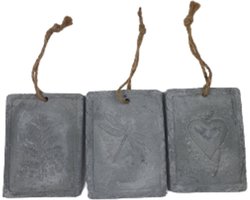 Decoratie Hangers met Print - Hart - Libelle - Boom - Set van 3 - Steen - Touw - Decoratie - Tuin - Hangen - Vaderdag Cadeau - Papadag