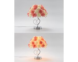Decoratie Hartvormige Rose Bureaulamp Crystal Romantische Sfeer Gift Bruiloft Tafellamp Slaapkamer Bureau Decoratie Led Lamp