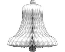 Decoratie kerstklok - wit - 50 cm - honinggraat papier - decoratie bel/klok