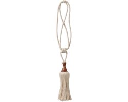Decoratie Kwast - Ibiza - Beige - Hanger - 63xØ 6cm. - Mango (Mangifera indica), Cotton - Sfeervol - Hand gemaakt.
