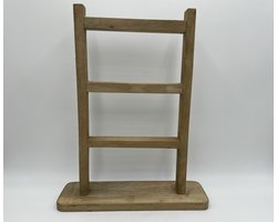 Decoratie ladder op voet hout staand bruin 44 x 35 cm | 346323 | Home Sweet Home | Stoer & Sober Woonstijl