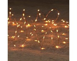 Decoratie Led verlichting 10 meter koperdraad IP65 waterbestendig warm wit.