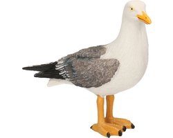 Decoratie meeuw - wit/grijs - polystone - 18 cm - maritiem dierenbeeldje