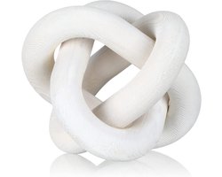 Decoratie met 3 houten schakels - Rustieke woonaccessoires voor handgesneden salontafels, bohemian kettingdesign, moderne plank (wit)