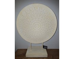 Decoratie ornament op voet creme