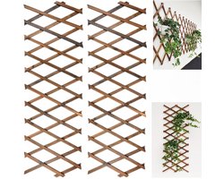 Decoratie Outdoor Tuin Plant Klimmen Houten Trellis Frame Intrekbare Hek - Uitbreidbaar Houten Rek 2 Stuks – Stevig Massief Hout – Uitbreidbaar Design – Voor Binnen en Buiten – 44x23 cm~29x200 cm