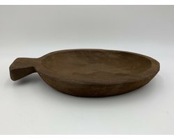 Decoratie plateau dienblad hout met handvat ovaal bruin 31 x 22 cm plank | 655994 | Home Sweet Home | Stoer & Sober Woonstijl