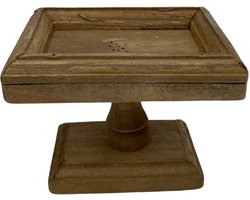 Decoratie plateau etagère hout op voet klein 14 x 11 cm bruin | 336375 | Home Sweet Home | Stoer & Sober Woonstijl