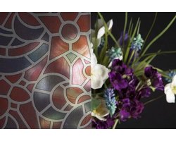 Decoratie raamfolie Girona glas in lood transparant 67.5m x 2 meter zelfklevend - Decoratiefolie - Plakplastic - Plakfolie