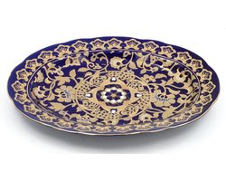 Decoratie Schaal / Chinese Schaal – Porselein – Blauw - 36x27cm