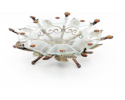 Decoratie Schaal - Glas - Bronskleurig - 34x34x9cm