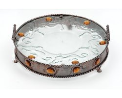 Decoratie Schaal - Glas - Bronskleurig - Ø34cm