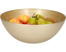 Decoratie schaal/fruitschaal - goud - glas - D28 x H11,5 cm