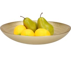 Decoratie schaal/fruitschaal - goud - glas - D30 cm - rond