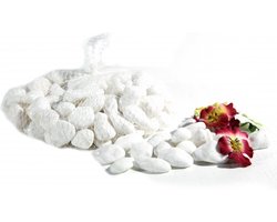 Decoratie stenen in het wit - 1x kilo - voor in een glazen vaas/potje/aquarium - mini steentjes