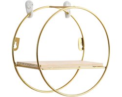 Decoratie Wandrek - Ronde Plank - Decoratie Presenteren - Smeedijzeren Design - 21 cm - Zwart