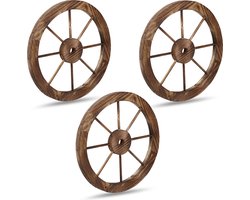 decoratie wiel set van 3 - rustiek - woonaccessoire - tuindecoratie - dennenhout