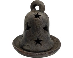 Decoratie windlicht stolp sterren bel 27 x 25 cm| 339360 | Stoer & Sober Woonstijl