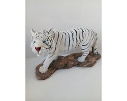 Decoratie - Witte tijger - Beeld - 31cm - polyresin