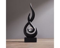 Decoratiebeeld - Luxe Hars Woondecoratie - Modern Decoratiebeeld voor Woonkamer, Hal en Kantoor - Tafeldecoratie voor Wijnkast en Kast - Minimalistische Interieurdecoratie - Zwart