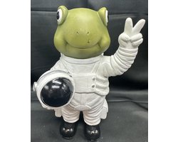 Decoratief beeld "schildpad in astronauten pak" - polyresin - meerkleurig - hoogte 21x13x7cm - Woonaccessoires - Decoratieve beelden - Woondecoratie